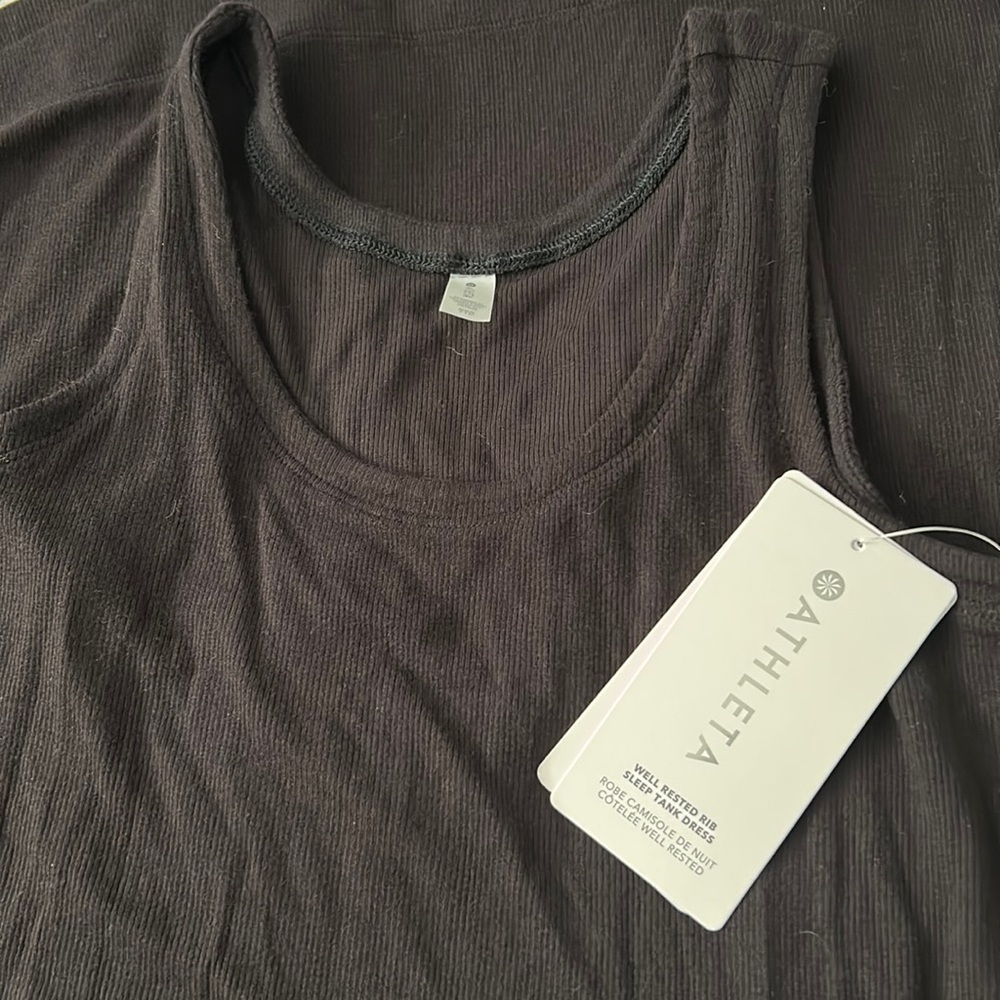 Athleta well Rested Sleep Tank Dress in black - Picture 2 of 6